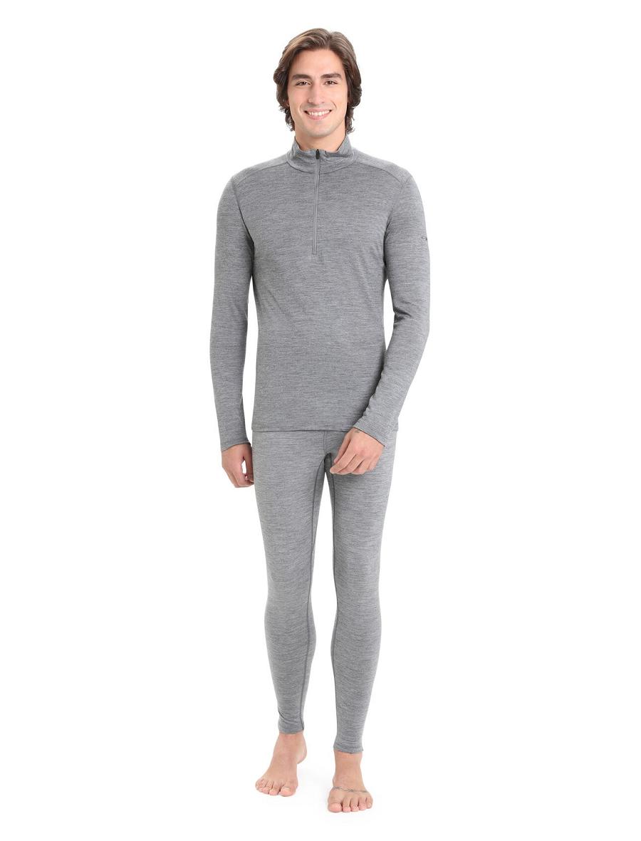 Gritstone Heather Icebreaker Merino 200 Oasis Long Sleeve Half Zip Thermal Top Men's Base Layers | AU 1360ILHS